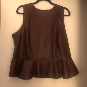 Faux leather top